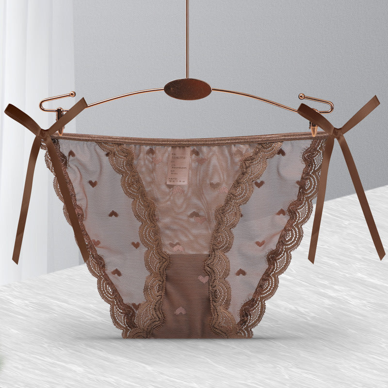 Loose Ends tie-side panties in Coffee, flat lay