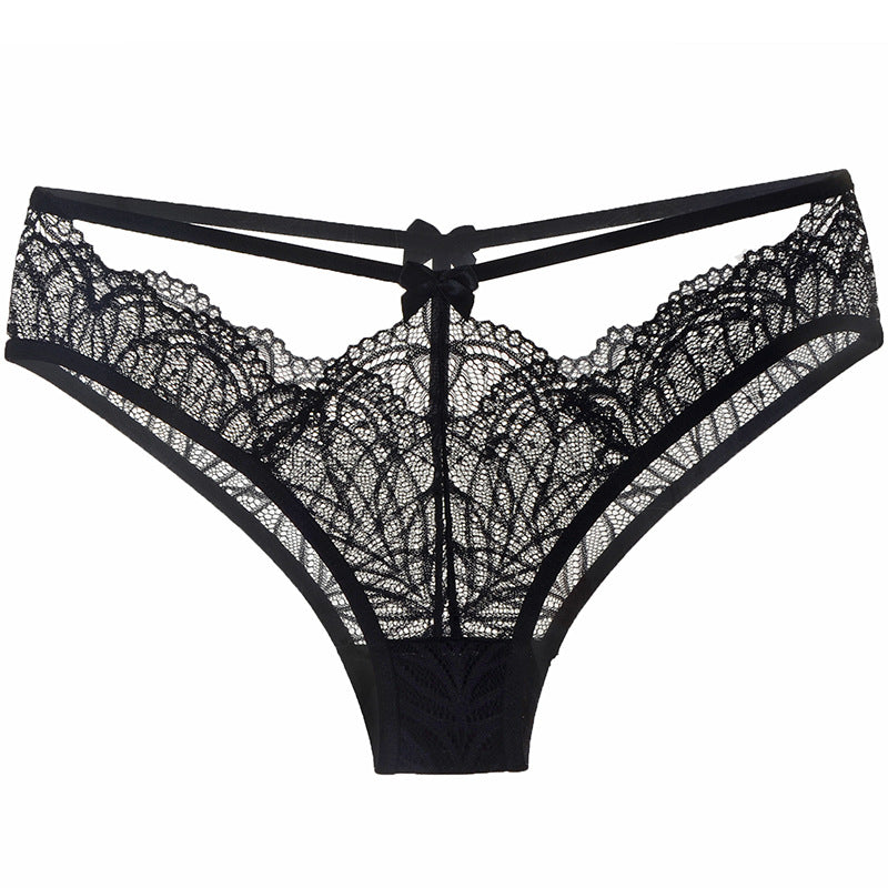 Fresh Sheets lace panties in Black, flat lay