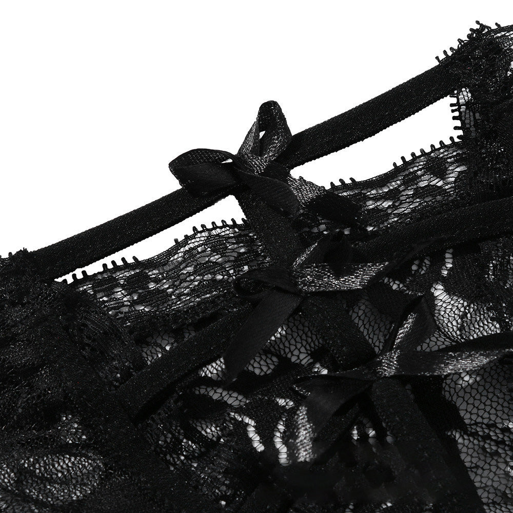 Fire Escape lace panties in Black, flat lay