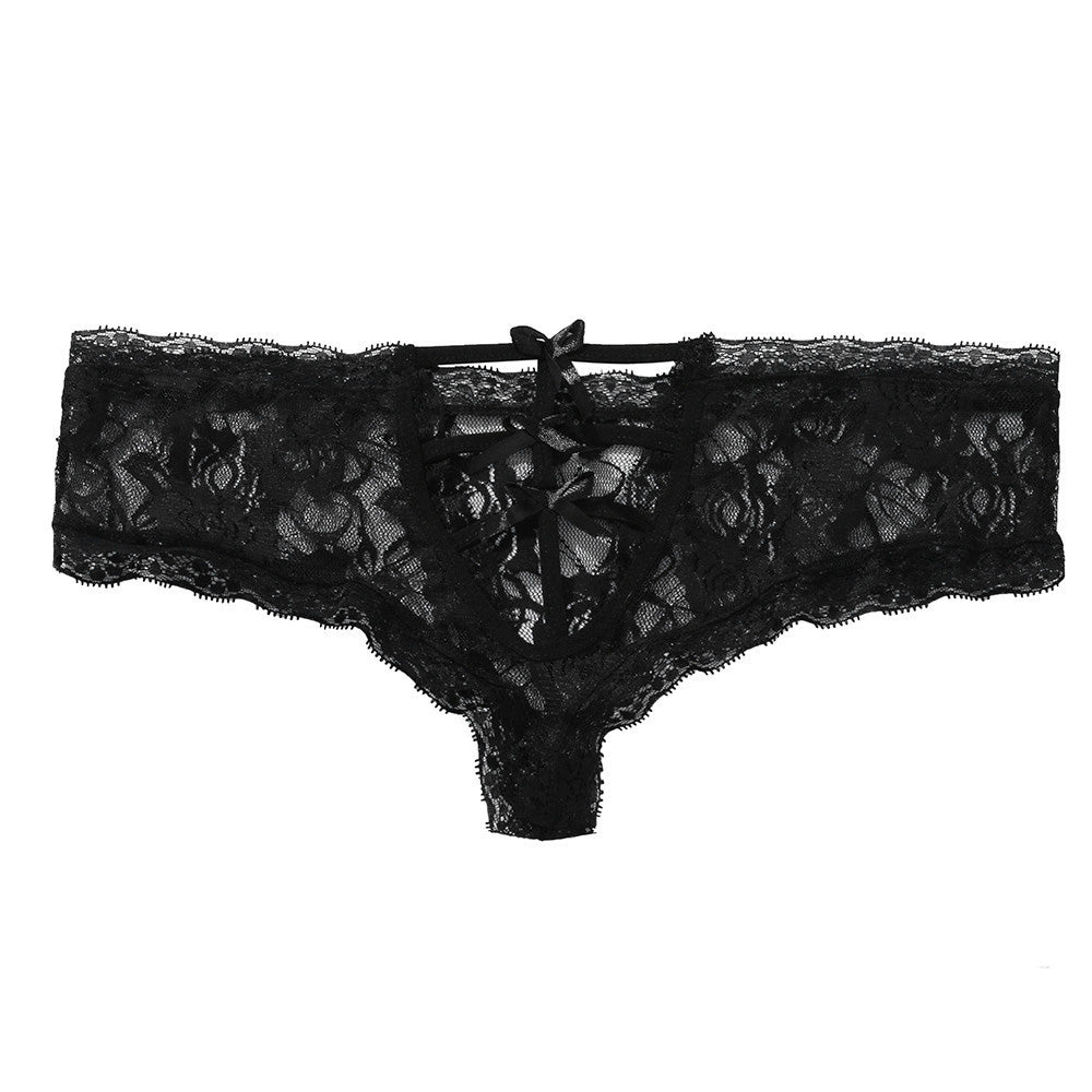 Fire Escape lace panties in Black, flat lay