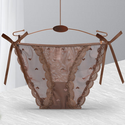 Loose Ends tie-side panties in Coffee, flat lay